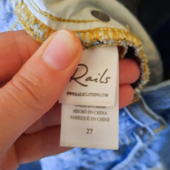 Rails Denim Button Down Distressed Daisy Shorts 27 - Picture 5 of 7